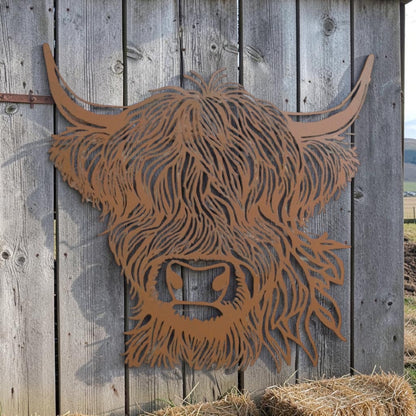 Cow Head Wall Decoration – Rustic Animal Wall Sculpture | Sign of the times Stoke