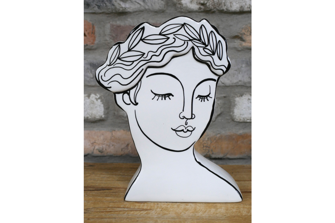 Monochrome Lady Vase - Elegant Ceramic Decor for Modern Interiors | Sign of the times Stoke