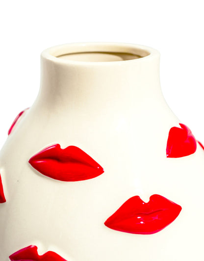 Large Red Multi-Lip Vase - Stunning Ceramic Decorative Vase | Sign of the times Stoke