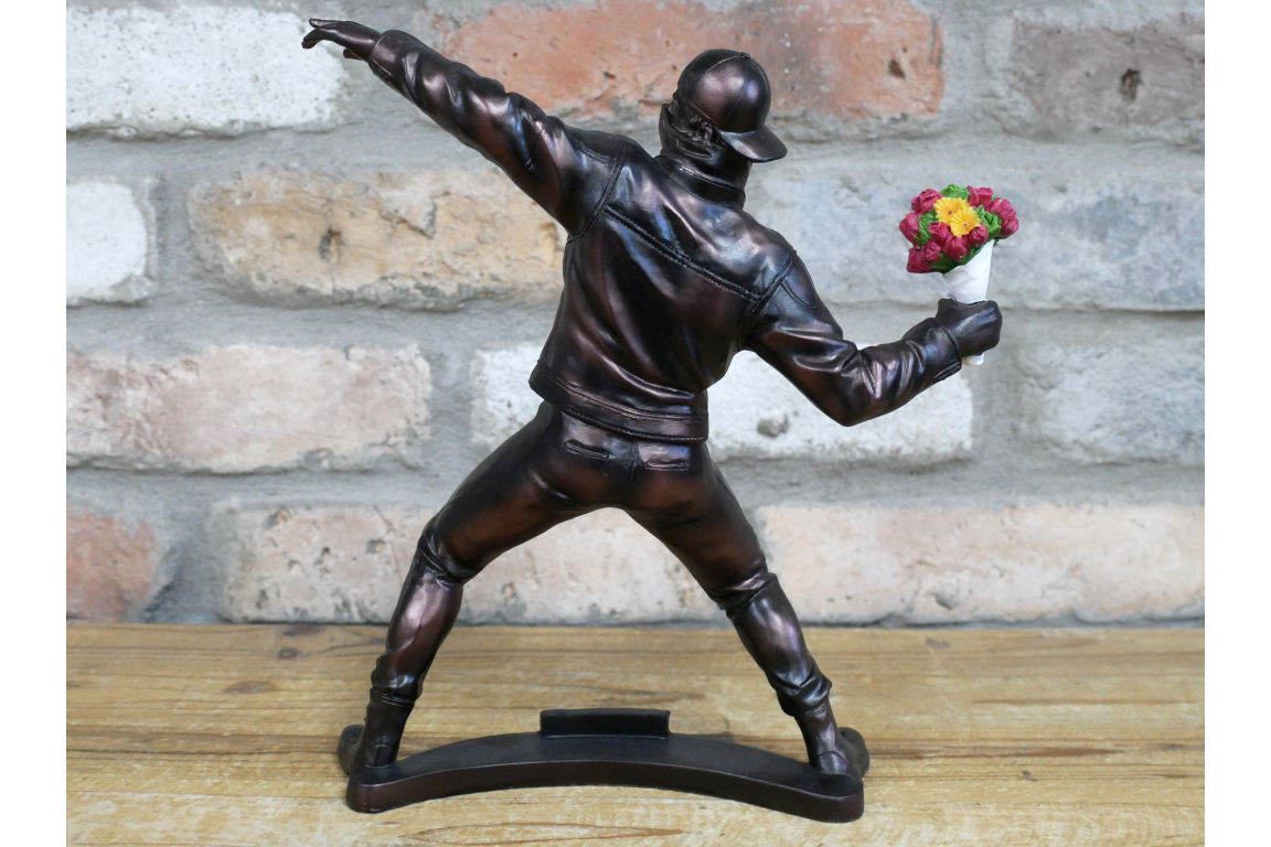 Banksy Inspired Mini Sculpture – Artistic Statement Piece | Sign of the times Stoke