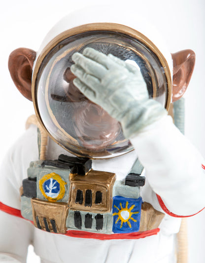Monkey Astronaut "See No Evil" - Quirky Resin Sculpture | Sign of the times Stoke