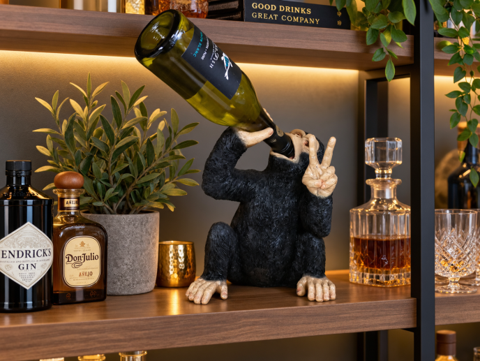Monkey Bottle Holder – Peace Sign Resin Wine Bottle Holder | Sign of the times Stoke