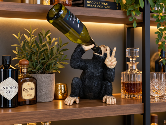Monkey Bottle Holder – Peace Sign Resin Wine Bottle Holder | Sign of the times Stoke