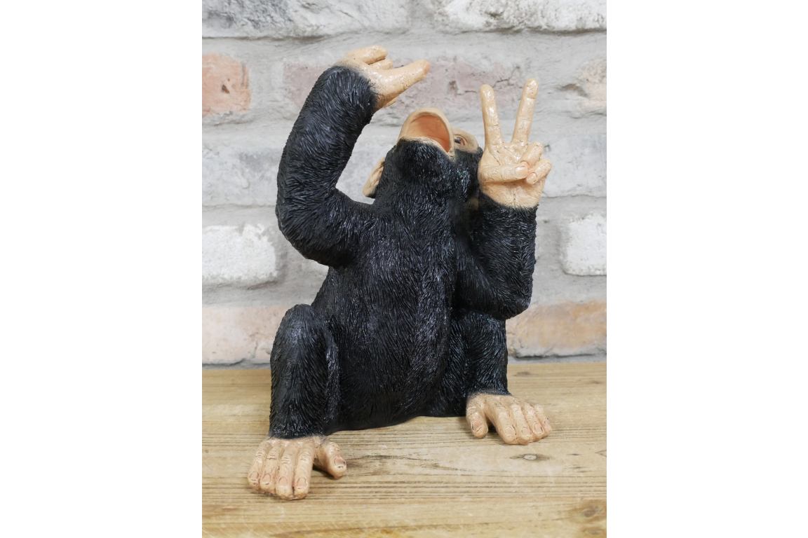Monkey Bottle Holder – Peace Sign Resin Wine Bottle Holder | Sign of the times Stoke