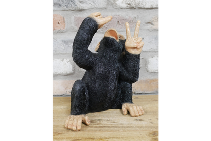Monkey Bottle Holder – Peace Sign Resin Wine Bottle Holder | Sign of the times Stoke