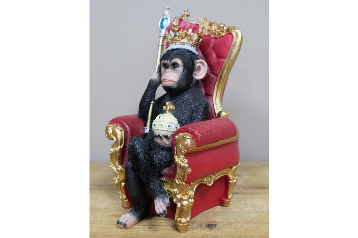 King of the Jungle Monkey – Regal Animal Figurine | Sign of the times Stoke