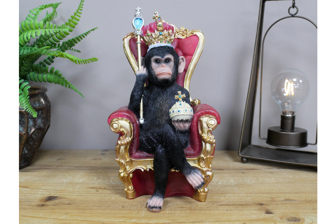 King of the Jungle Monkey – Regal Animal Figurine | Sign of the times Stoke