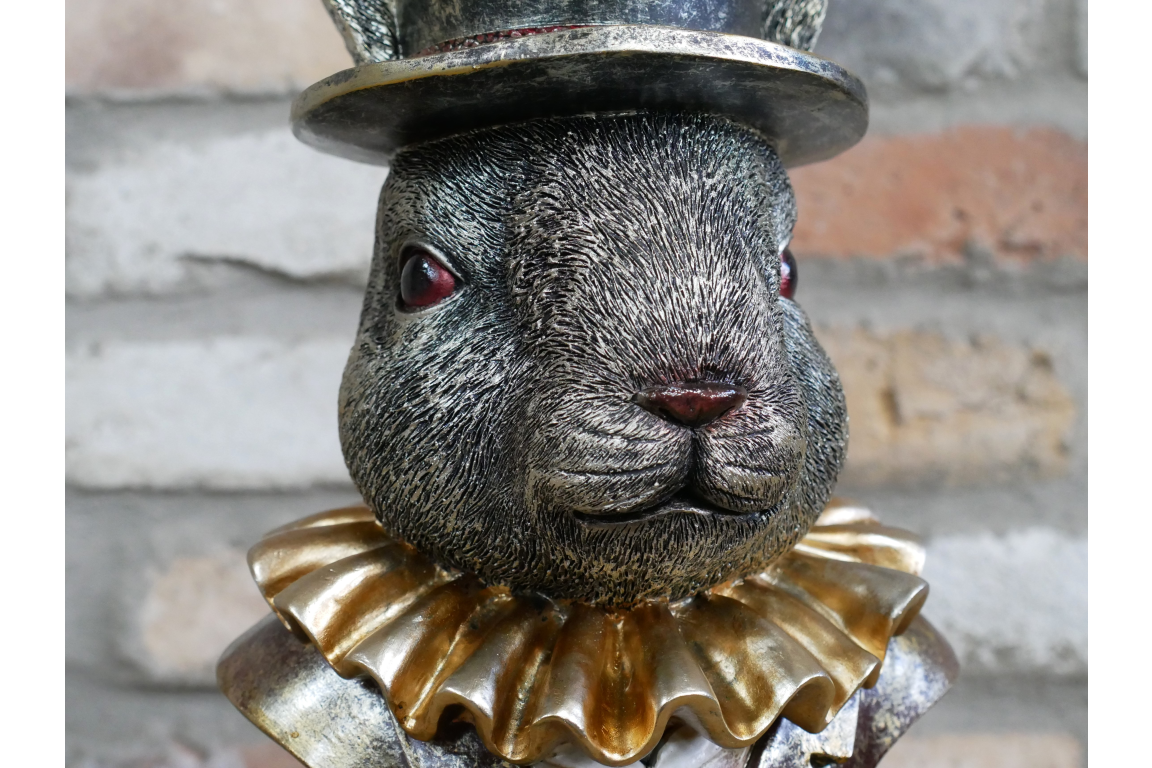 Charming Rabbit Bust with Top Hat – Detailed Resin Sculpture | Sign of the times Stoke