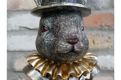 Charming Rabbit Bust with Top Hat – Detailed Resin Sculpture | Sign of the times Stoke