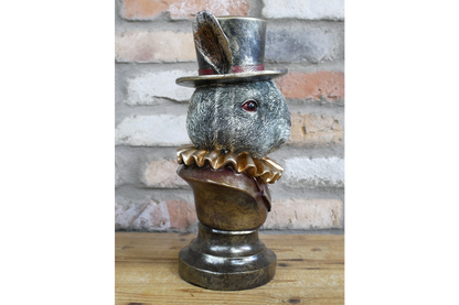 Charming Rabbit Bust with Top Hat – Detailed Resin Sculpture | Sign of the times Stoke