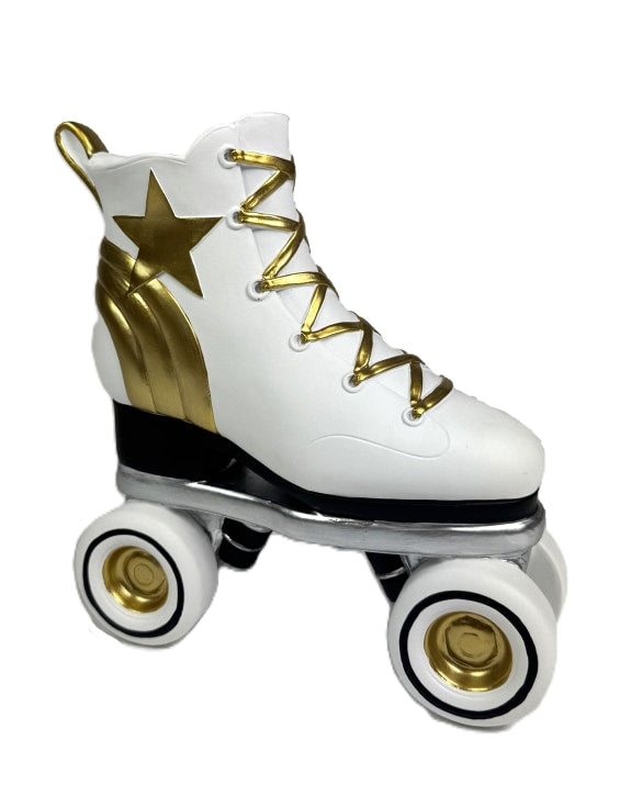 Retro Roller Skate Vase – White, Gold & Black Statement Décor | Sign of the times Stoke
