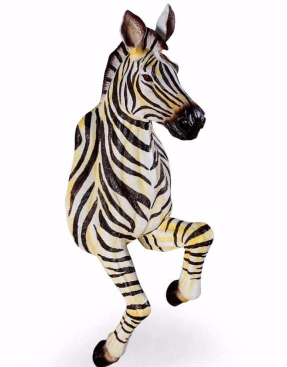Running Zebra Wall Figure – Large Resin Zebra Sculpture | Sign of the times Stoke