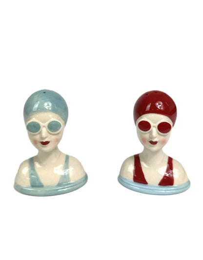 Set of Ceramic Beach Swimmers Salt & Pepper Shakers – Coastal Tableware | Sign of the times Stoke
