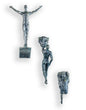 Set of 3 Antique Grey Rock Climbing Men Figures | Bold Wall Sculpture Trio | Sign of the times Stoke