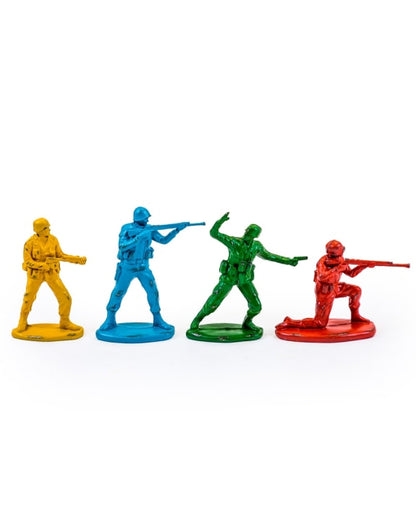 Set of 4 Classic Toy Soldier Coloured Figures | Bold Nostalgic Decor | Sign of the times Stoke