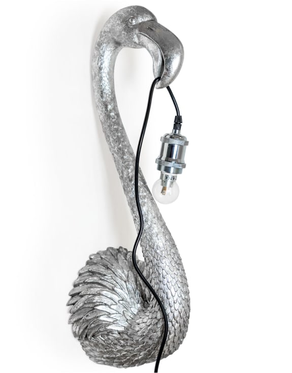 Silver Flamingo Head Wall Lamp - Elegant and Unique Wall Decor | Sign of the times Stoke