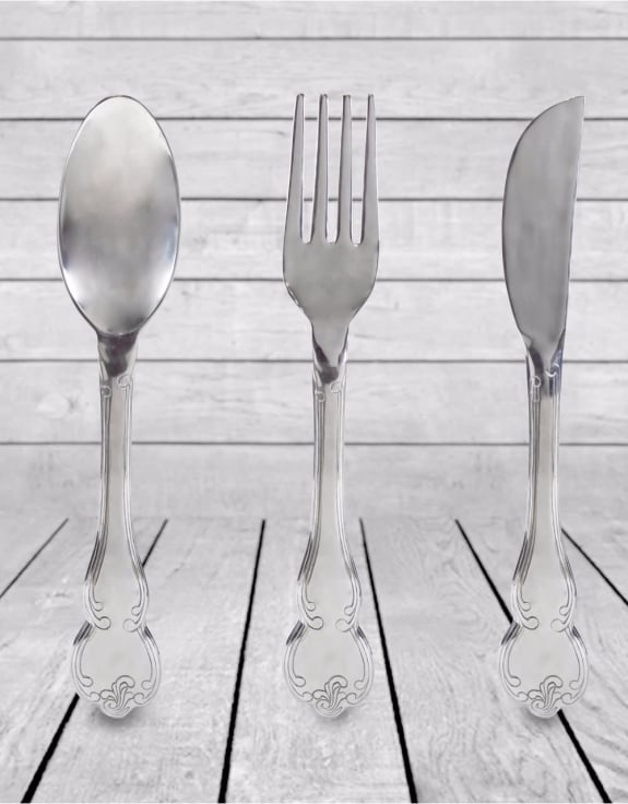 Huge Sliver Knife, Fork, and Spoon Wall Art Set – Elegant Culinary Wall Decor | Sign of the times Stoke