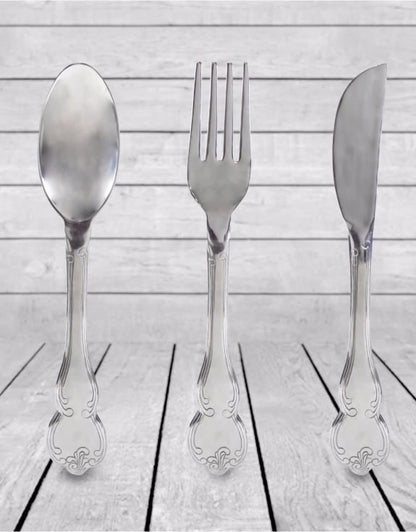 Huge Sliver Knife, Fork, and Spoon Wall Art Set – Elegant Culinary Wall Decor | Sign of the times Stoke