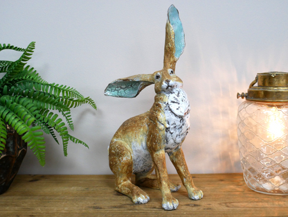 Sitting Hare Sculpture – Delightful Resin Hare Ornament | Sign of the times Stoke