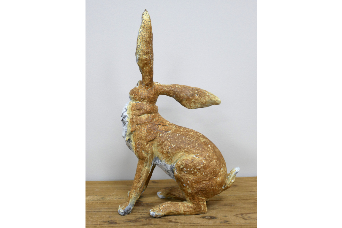Sitting Hare Sculpture – Delightful Resin Hare Ornament | Sign of the times Stoke