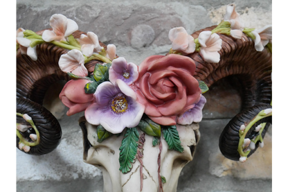 Floral Ram Skull Wall Head – Rustic Wall Décor with Intriguing Charm | Sign of the times Stoke