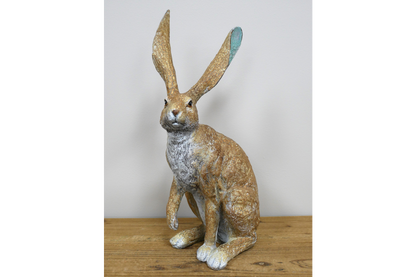 Small Sitting Hare Sculpture – Delightful Resin Hare Ornament | Sign of the times Stoke