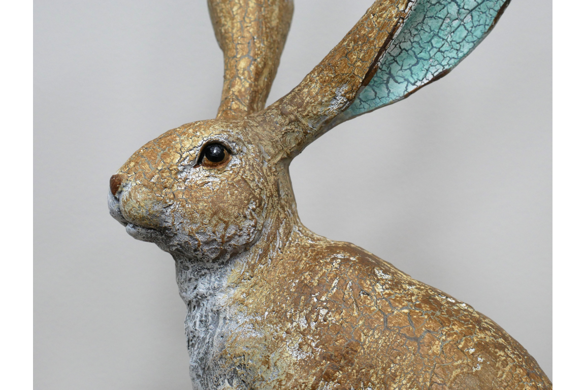 Small Sitting Hare Sculpture – Delightful Resin Hare Ornament | Sign of the times Stoke