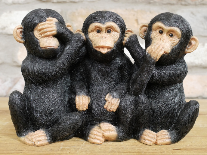 Three Monkeys – Hear No, See No, Speak No Evil Ornament | Sign of the times Stoke