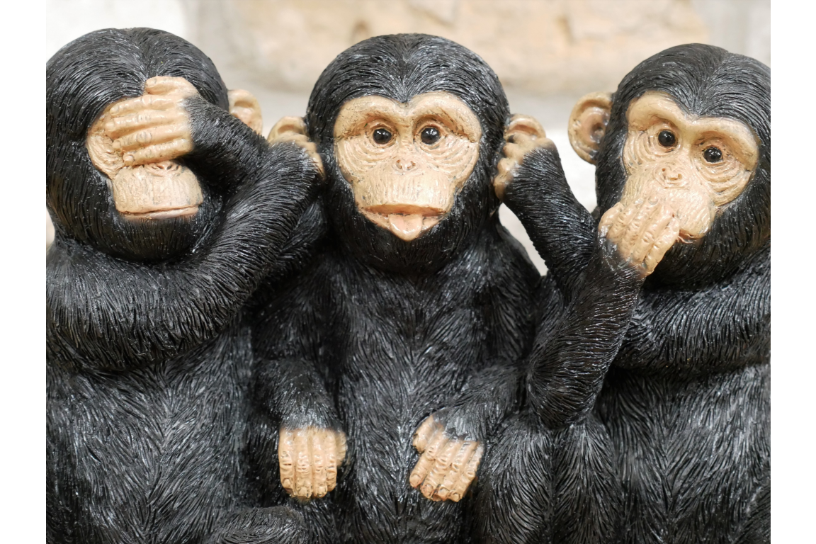 Three Monkeys – Hear No, See No, Speak No Evil Ornament | Sign of the times Stoke