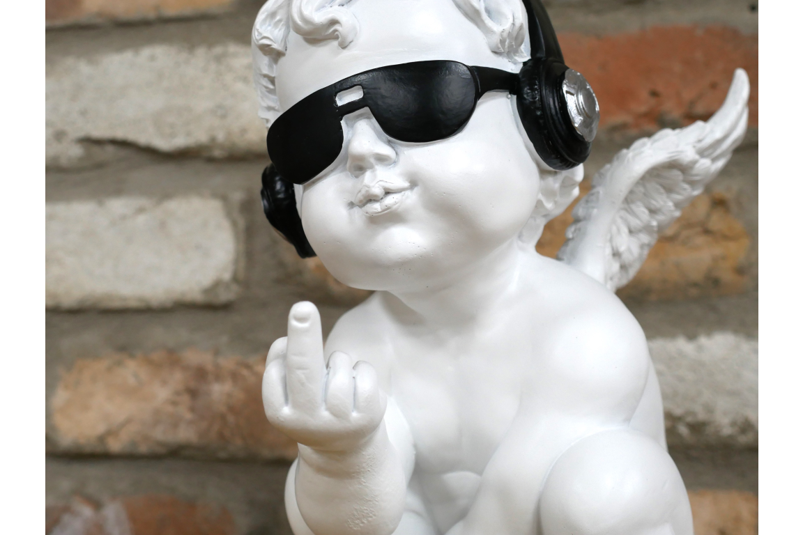 Up Yours Cherub – Cheeky Resin Cherub Statue | Sign of the times Stoke