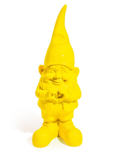 Medium Bright Yellow "Heart Hands" Gnome Figure – Whimsical and Loving Decor | Sign of the times Stoke