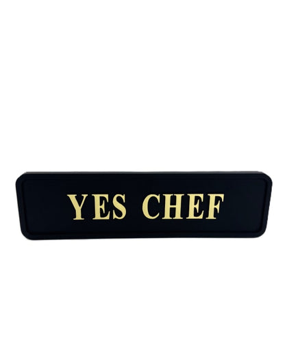 "Yes Chef" Wall Sign | Black & Gold Kitchen or Dining Room Decor | Sign of the times Stoke