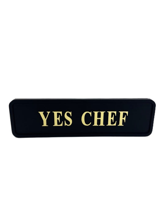 "Yes Chef" Wall Sign | Black & Gold Kitchen or Dining Room Decor | Sign of the times Stoke