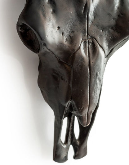 Antique Bronze Bull Wall Skull – Stunning Aluminium Sculpture with Shine Effect | Sign of the times Stoke