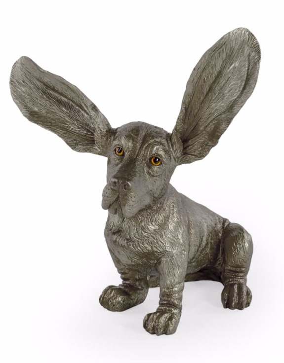 Silver Surprised Basset – Decorative Basset Hound Dog Figure | Sign of the times Stoke