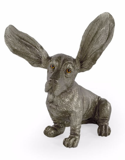 Silver Surprised Basset – Decorative Basset Hound Dog Figure | Sign of the times Stoke