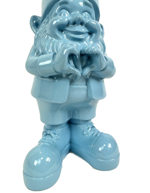 Medium Bright Blue "Heart Hands" Gnome Figure – Whimsical and Loving Decor | Sign of the times Stoke