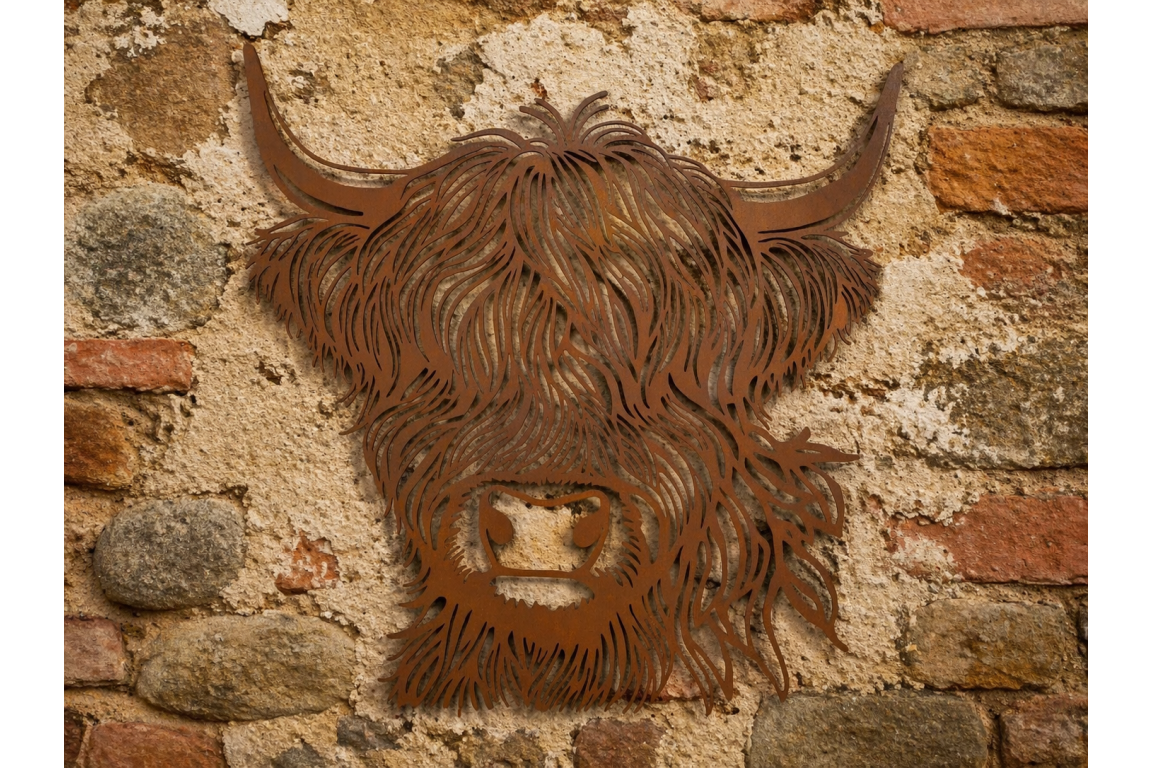 Cow Head Wall Decoration – Rustic Animal Wall Sculpture | Sign of the times Stoke