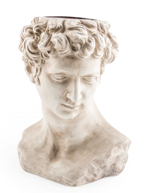 Stone Effect David Bust Flower Pot – Classical Planter | Sign of the times Stoke