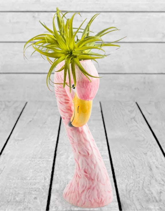 Small Ceramic Pink Flamingo Head Vase – Quirky Tropical Décor | Sign of the times Stoke