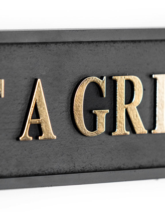 "Get a Grip" Sign | Bold Black & Gold Motivational Wall Art | Sign of the times Stoke