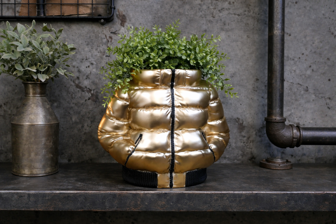 Puffer Jacket Vase – Quirky Contemporary Ceramic Planter & Vase | Sign of the times Stoke