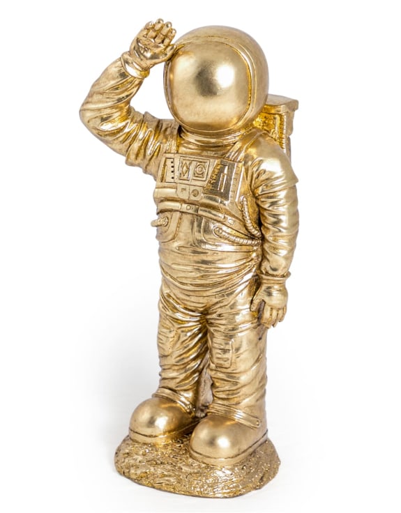 Gold Standing Astronaut – Space-Themed Decorative Sculpture | Sign of the times Stoke
