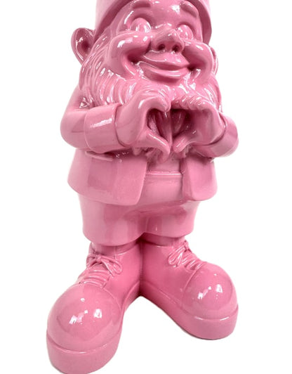 Medium Bright Pink "Heart Hands" Gnome Figure – Whimsical and Loving Decor | Sign of the times Stoke