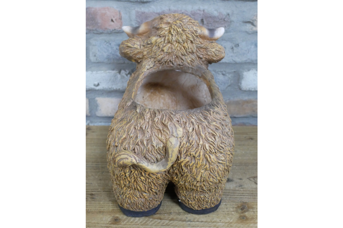 Highland Cow Planter – Rustic Animal Plant Pot | Sign of the times Stoke