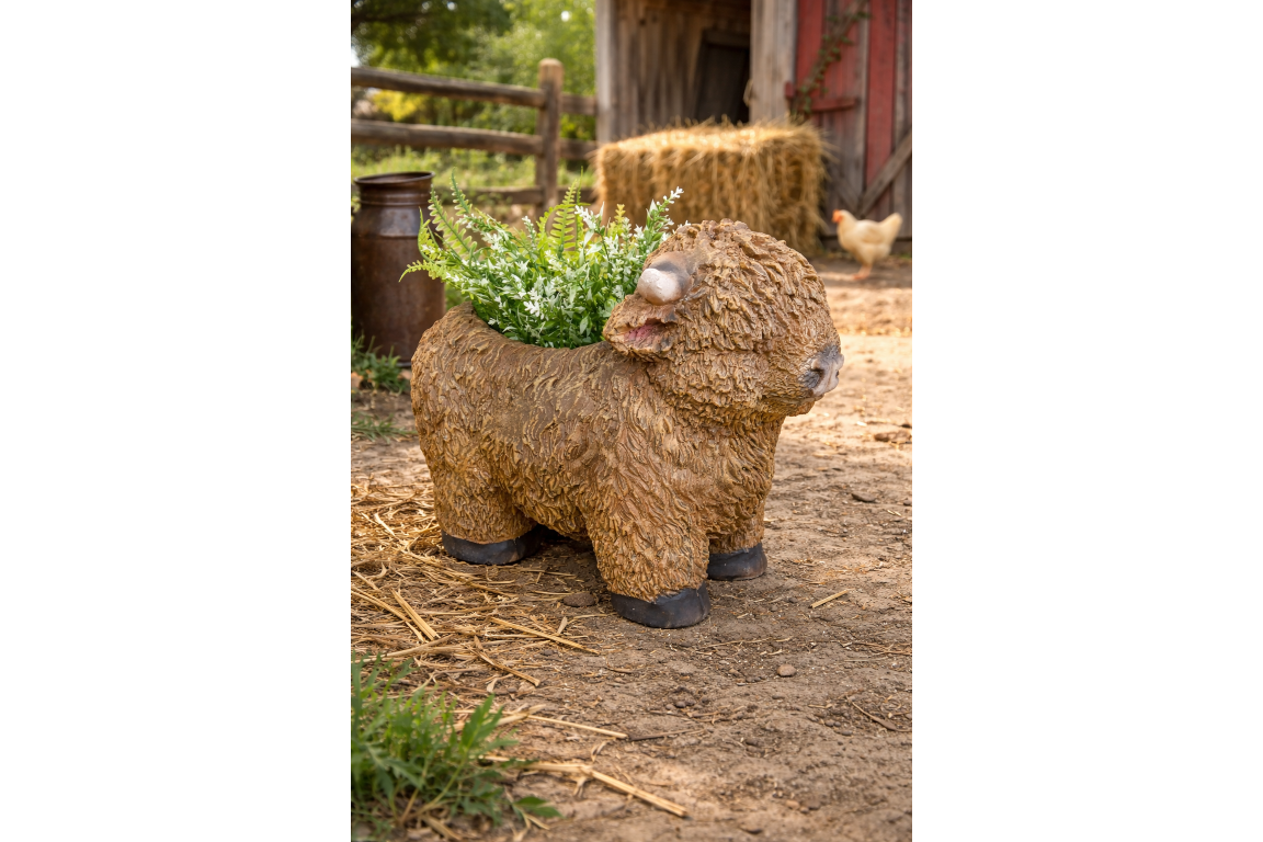 Highland Cow Planter – Rustic Animal Plant Pot | Sign of the times Stoke