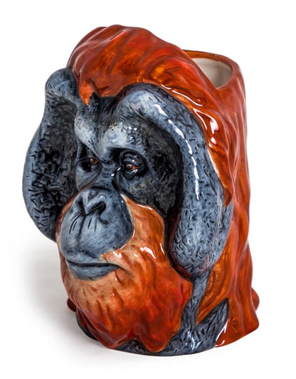 Hand Painted Ceramic Orangutan Head Storage Jar / Vase – Unique Statement Décor | Sign of the times Stoke