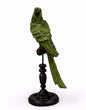 Green Parrot on Perch Figure – Exotic Tropical Bird Decor | Sign of the times Stoke