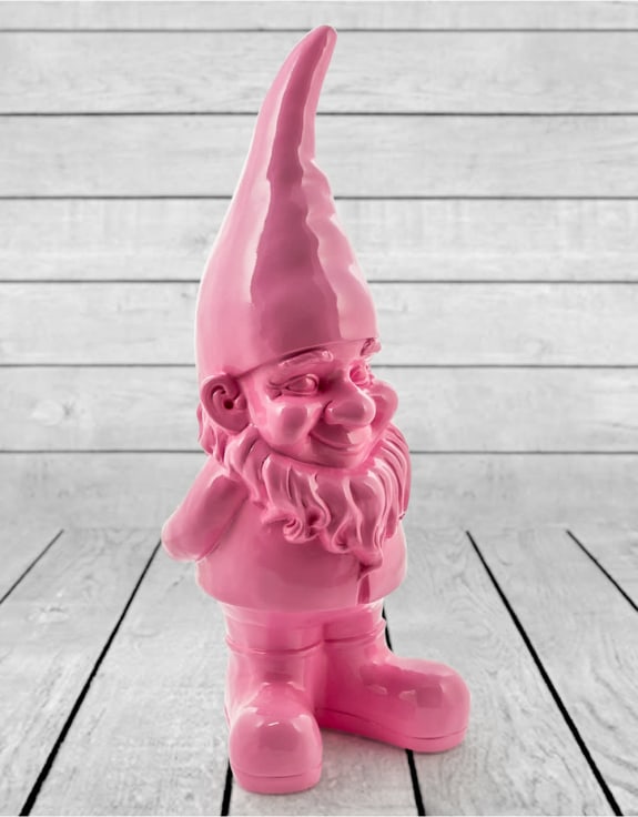Large Bright Pink Standing Gnome Figure – Fun & Vibrant Garden or Home Decor | Sign of the times Stoke