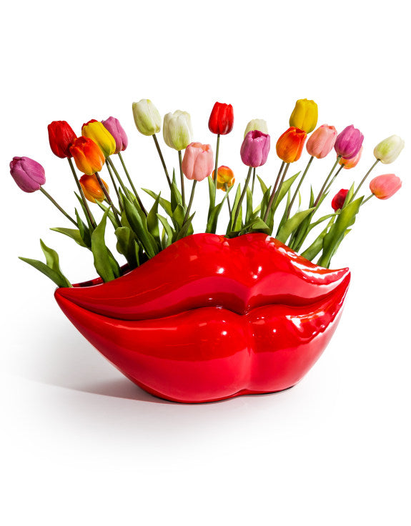 Extra Large Red Lips Planter - Stunning Resin Planter | Sign of the times Stoke